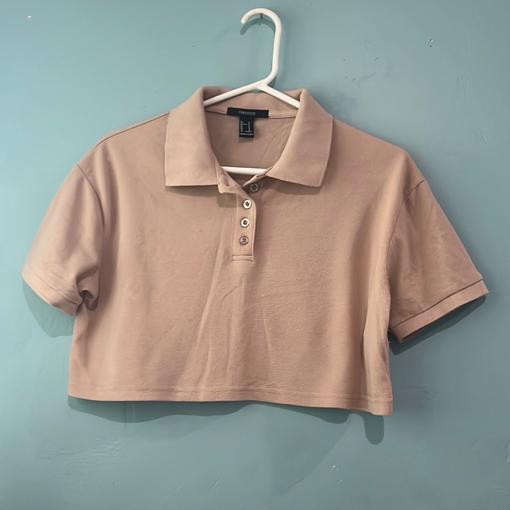Beige Forever 21 crop top